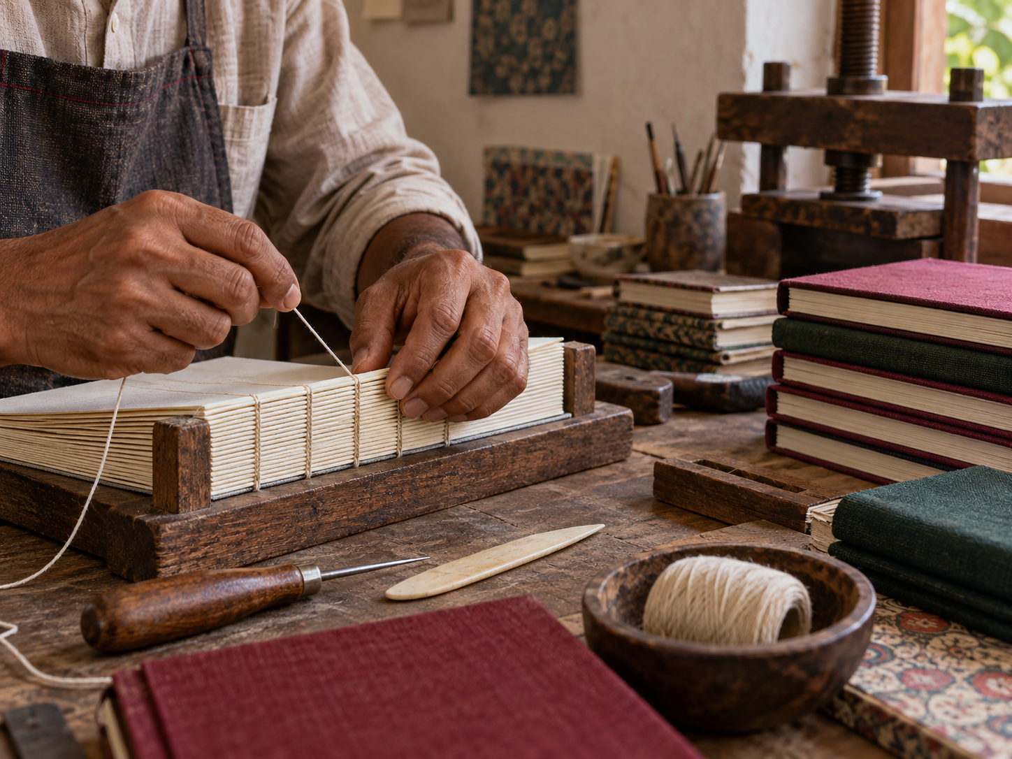 Traditional bookbinding and notebook craftsmanship